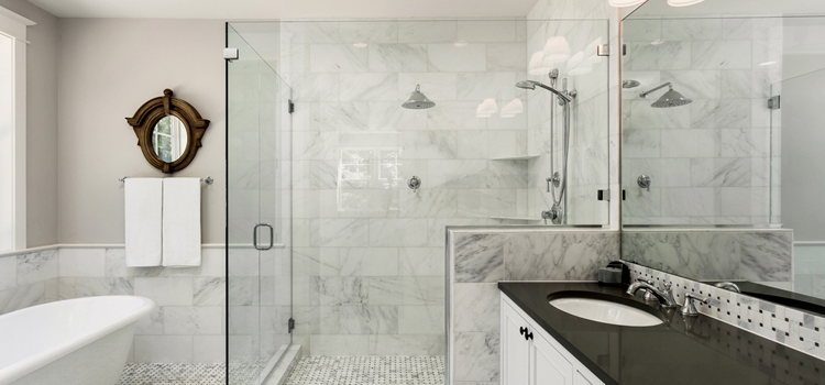 bathroom shower door installation in Wright