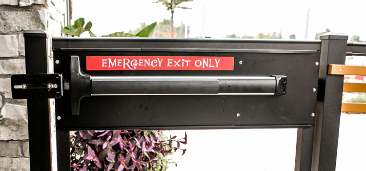 emergency push bar installation in Wright
